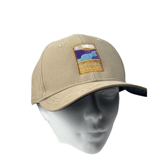 AOS Cap, Austin Oral Surgery Hat Adjustable Strapback DRI-DUCK Patch Logo Tan - Picture 2 of 12